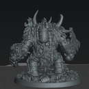 Beast Skrapper Boss – Sci-Fi Orc Warlord Miniature | Scrap-Tech Tabletop Commander | Original Wargaming Model