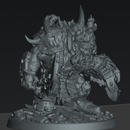 Beast Skrapper Boss – Sci-Fi Orc Warlord Miniature | Scrap-Tech Tabletop Commander | Original Wargaming Model