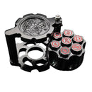 Hexchamber | Black Red | Bullet Dice Set with Spinning Revolver Case