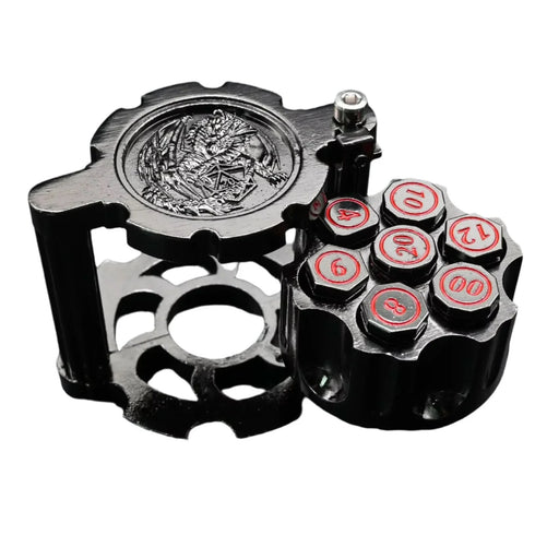 Hexchamber | Black Red | Bullet Dice Set with Spinning Revolver Case - Only-Games