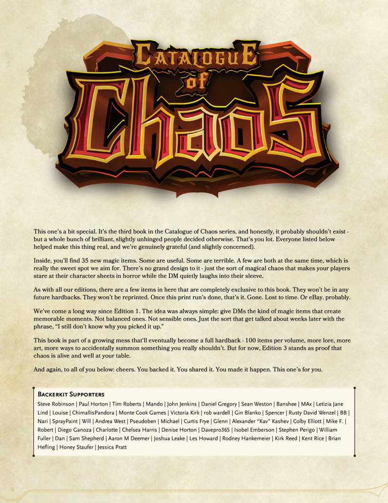Catalogue of Chaos Ed. 1 - Magical Items of Unintended Consequences - Only-Games