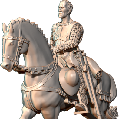 "Antonius Block on horse along the Coast - The 7th Seal" - 34mm - Only-Games