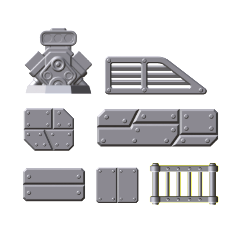 1:64 Scale Battle Car Kitbashing Tabletop Bits - Only-Games