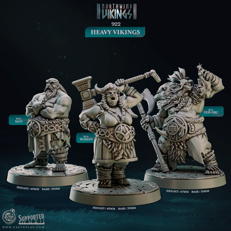 Heavy Vikings - Northwind Vikings - CastNPlay - Terrain Wargaming D&D DnD 28mm 32mm 40mm 54mm - Only-Games