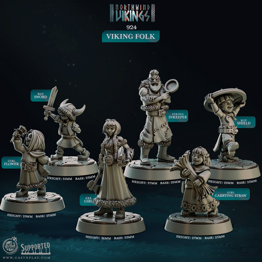 Viking Folk - Northwind Vikings - CastNPlay - Terrain Wargaming D&D DnD 28mm 32mm 40mm 54mm - Only-Games
