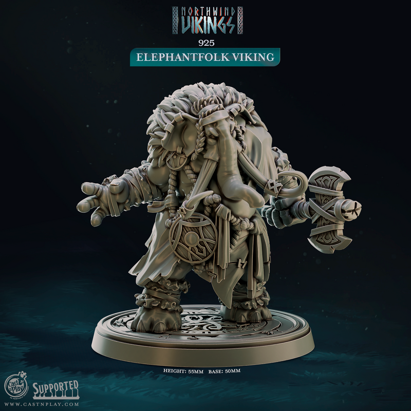 Elephantfolk Viking - Northwind Vikings - CastNPlay - Terrain Wargaming D&D DnD 28mm 32mm 40mm 54mm - Only-Games