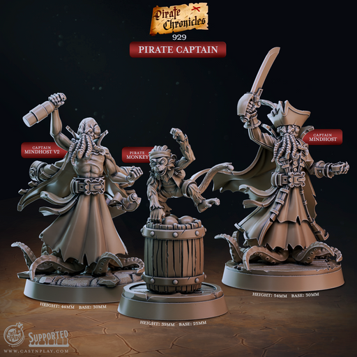 Pirate Captains - Pirate Chronicles - CastNPlay - Terrain Wargaming D&D DnD 28mm 32mm 40mm 54mm - Only-Games