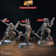Pirate Sailor Men - Pirate Chronicles - CastNPlay - Terrain Wargaming D&D DnD 28mm 32mm 40mm 54mm - Only-Games