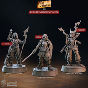Pirate Sailor Women - Pirate Chronicles - CastNPlay - Terrain Wargaming D&D DnD 28mm 32mm 40mm 54mm - Only-Games