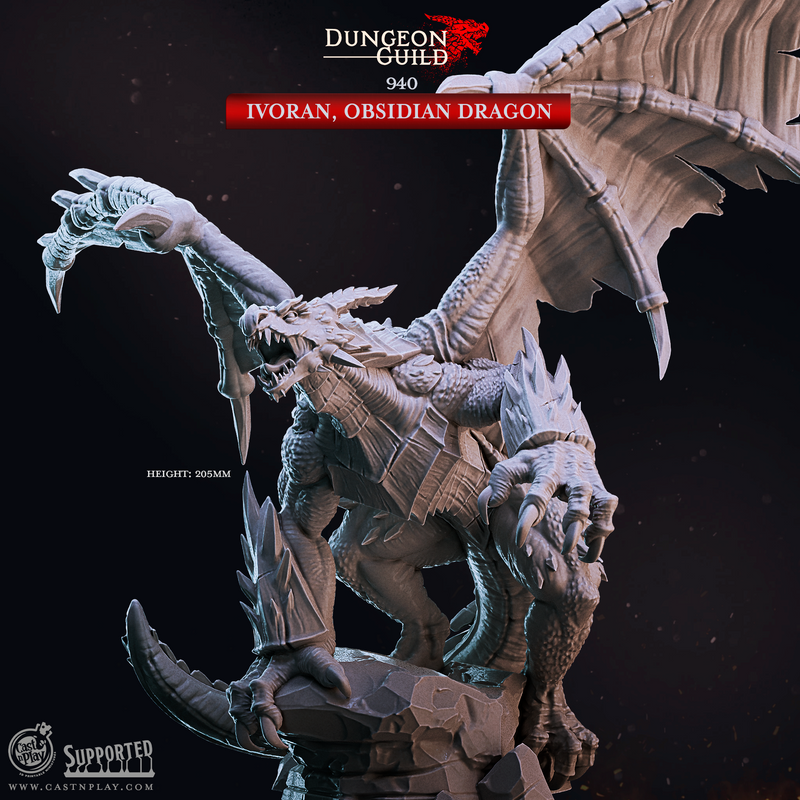 Ivoran, Obsidian Dragon - Dungeon Guild - CastNPlay - Terrain Wargaming D&D DnD 28mm 32mm 40mm 54mm - Only-Games