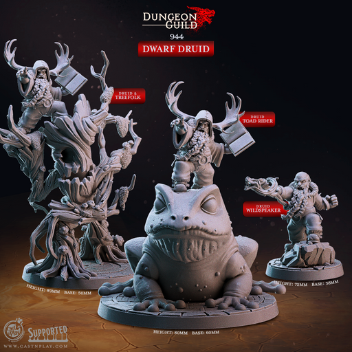 Dwarf Druids - Dungeon Guild - CastNPlay - Terrain Wargaming D&D DnD 28mm 32mm 40mm 54mm - Only-Games