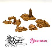 Cave Floor Scatter - Crossroads Fungal Tunnels - 3DHexes Wargaming Terrain D&D DnD - Only-Games