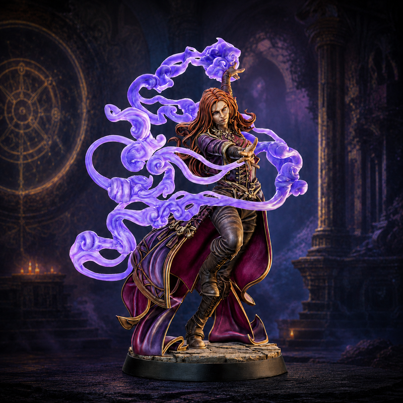 Female Mage Miniature STL | Sorceress | Digital Download - Only-Games