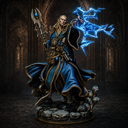 Elf Wizard Casting Spell PC NPC, Paintedornot Original Design Unpainted Mini | 5 Sizes /Scales - Only-Games