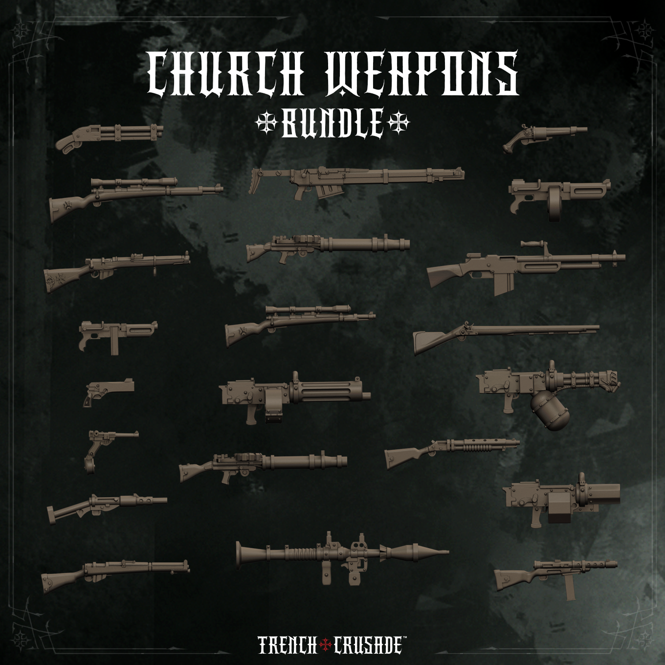 Google Weapons Trench Crusade - Church Weapons Sprue - Factory Fortress Inc ...