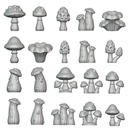 32mm Fantasy Mushroom Basing Bits – 20 STL Tabletop Miniature Terrain Pieces