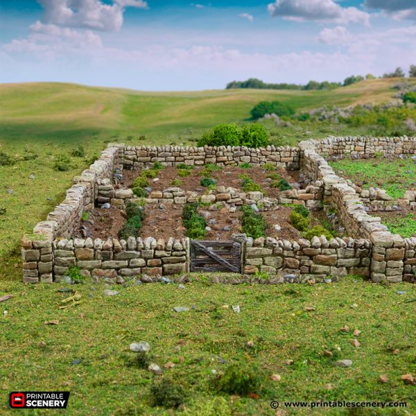Country Low Walls - King and Country - Printable Scenery - Only-Games