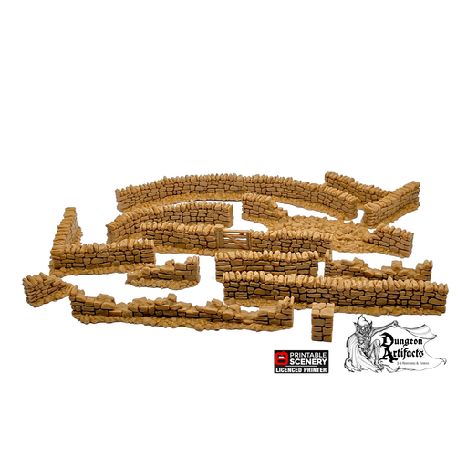 Country Low Walls - King and Country - Printable Scenery - Only-Games