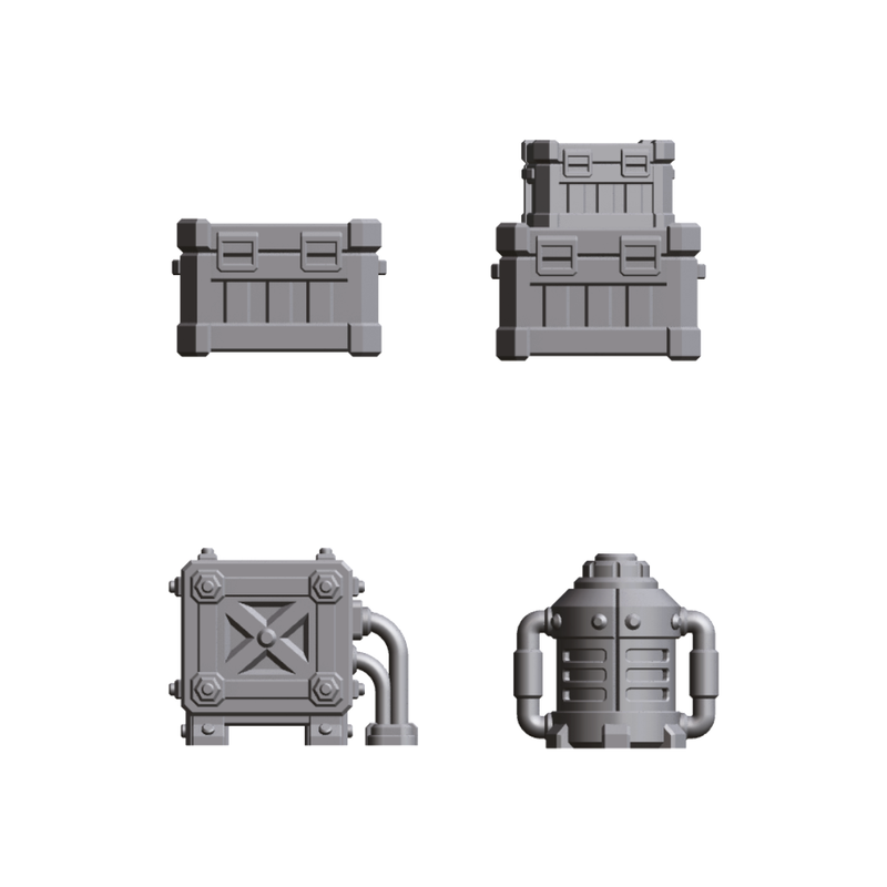 32mm Tabletop Scenery Industrial Sci-fi Basing Bits Pack