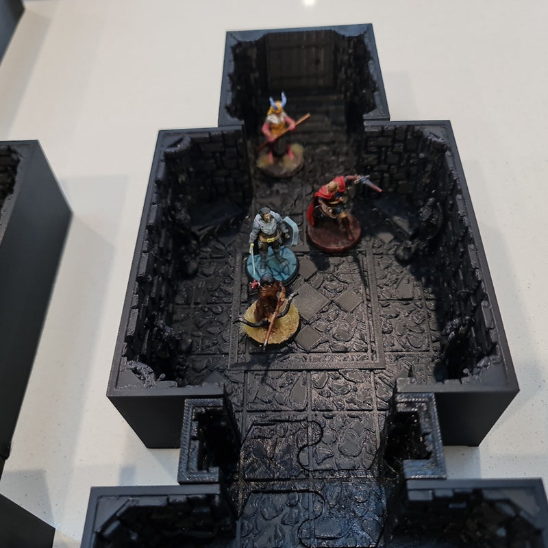 INSTADUNGEON™ Fantasy Foundation Set - Wide/Double - Tiles 1A-10A: gaming terrain tiles compatible with D&D, Pathfinder and more