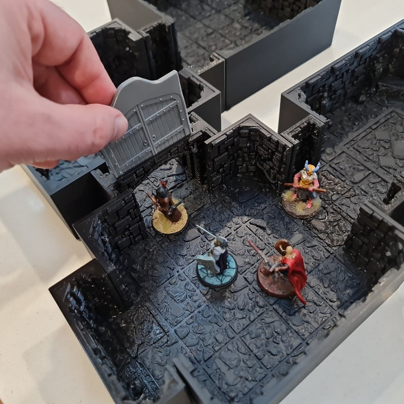 INSTADUNGEON™ Fantasy Foundation Set - Wide/Double - Tiles 1A-10A: gaming terrain tiles compatible with D&D, Pathfinder and more