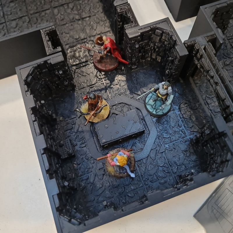 INSTADUNGEON™ Fantasy Foundation Set - Wide/Double - Tiles 1A-10A: gaming terrain tiles compatible with D&D, Pathfinder and more