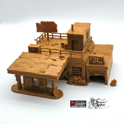 Derelict Gas Station - Brave New Worlds - Printable Scenery Wasteworld Gaslands Terrain D&D DnD - Only-Games