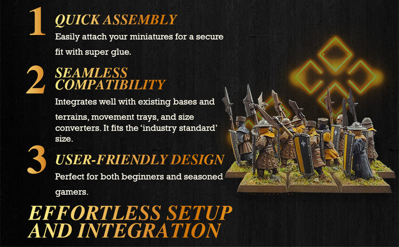 25mm Square Plain Plastic Bases - Only-Games