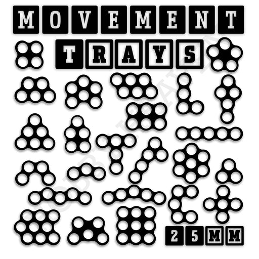 25mm Movement Trays for Tabletop Games | Waargaming | Full Range - Only-Games