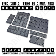 Round to Square Movement Trays Adapters for Tabletop Games - Only-Games