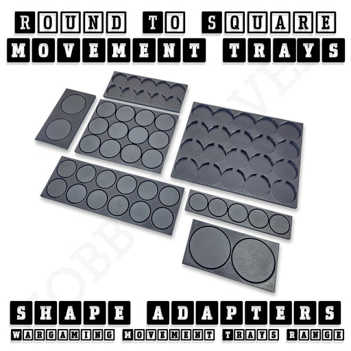 Round to Square Movement Trays Adapters for Tabletop Games - Only-Games