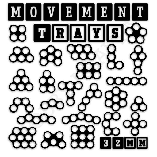 32mm Movement Trays for Tabletop Games | Compatible with Popular Miniatures | Full Range - Only-Games