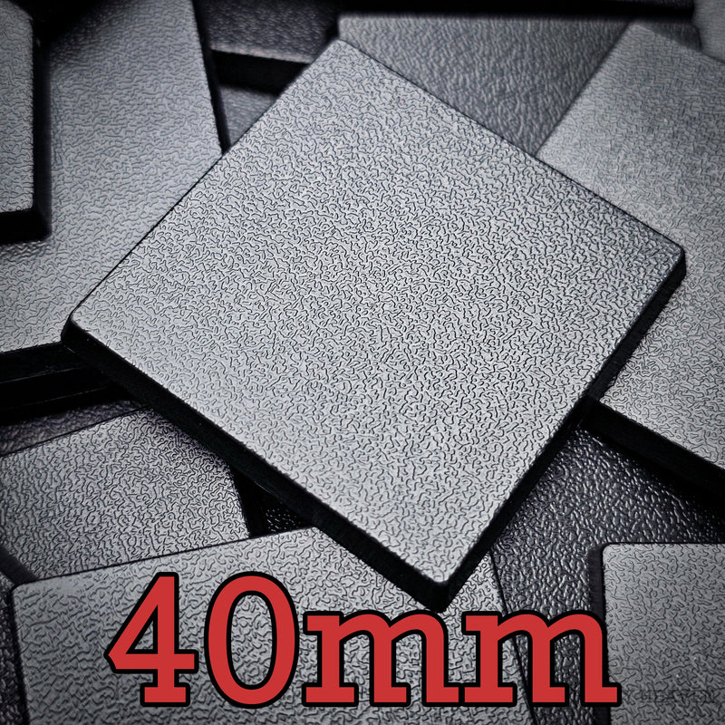 40mm Square Plain Plastic Bases - Only-Games