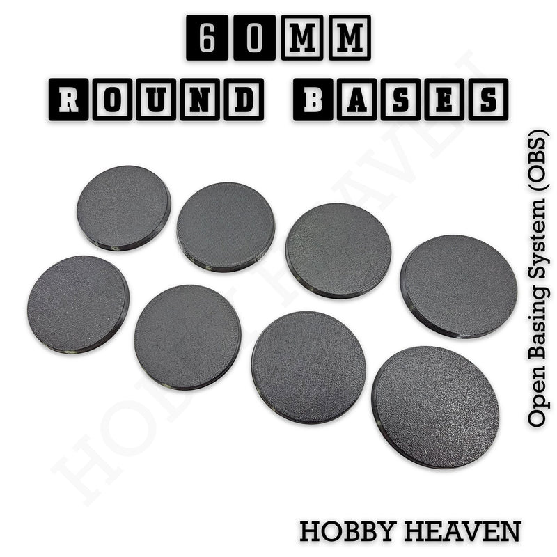 'True' 60mm Round Textured Bases 3d Printed - Only-Games