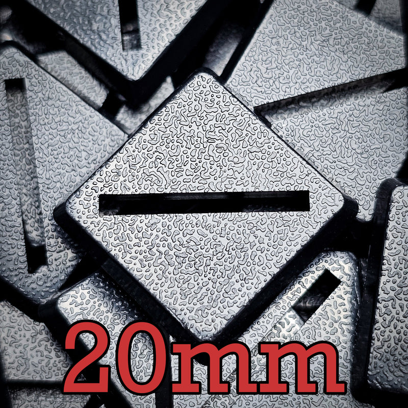 20mm Square Slotted Plastic Bases - Only-Games