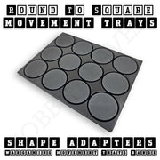 Round to Square Movement Trays Adapters for Tabletop Games - Only-Games