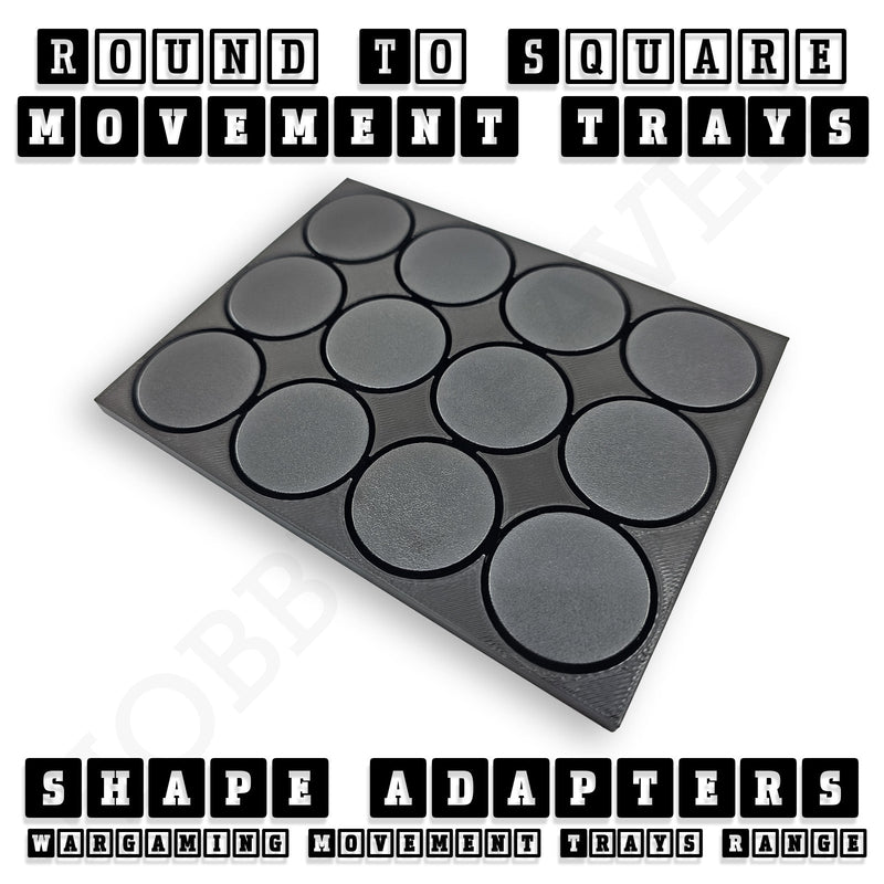 Round to Square Movement Trays Adapters for Tabletop Games - Only-Games