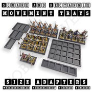 Square and Rectangle Movement Trays Adapters for Tabletop Games - Only-Games