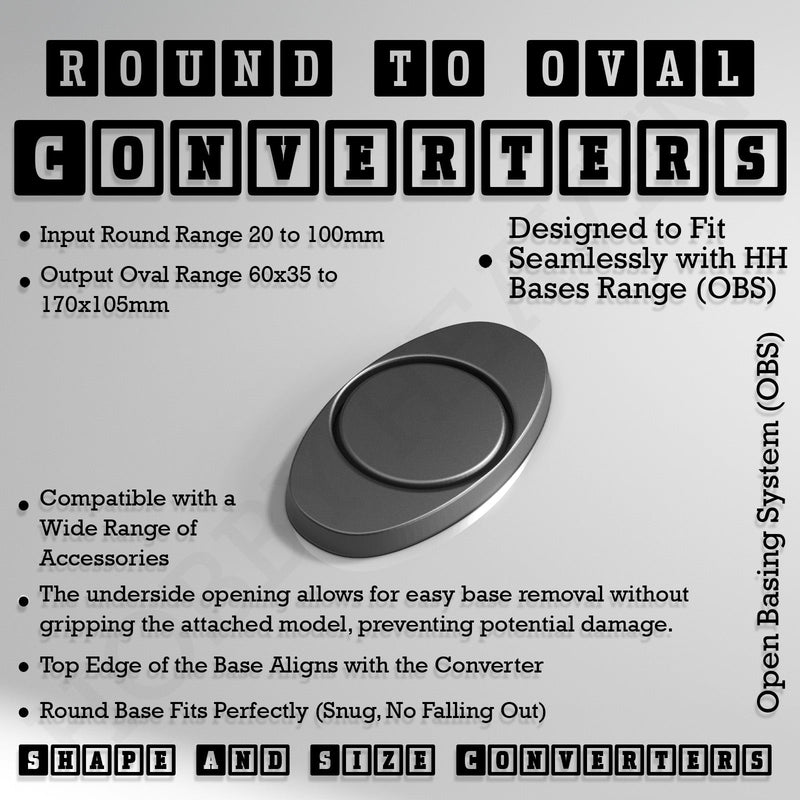 Round To Oval Bases Size Converters 3d Print Full Range - Only-Games
