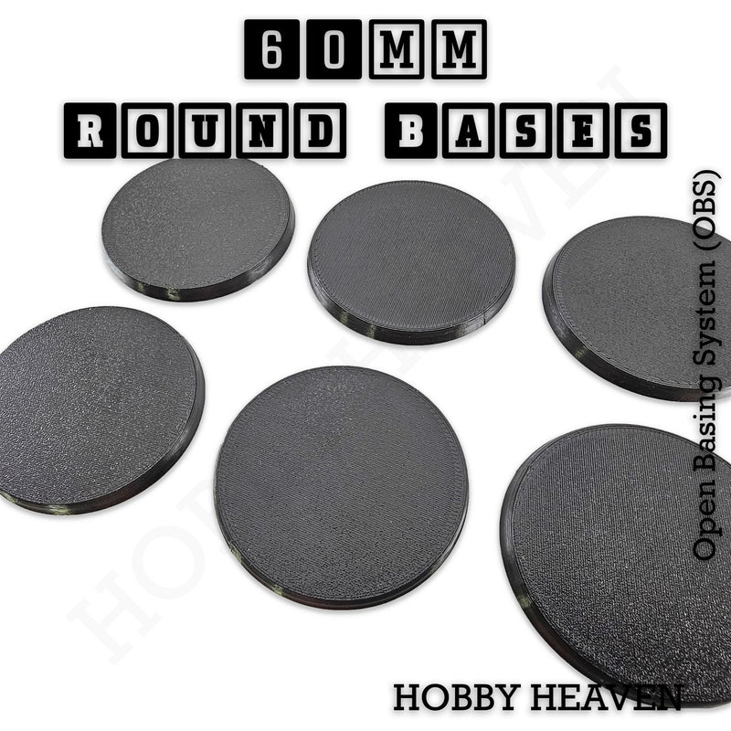 'True' 60mm Round Textured Bases 3d Printed - Only-Games