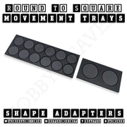 Round to Square Movement Trays Adapters for Tabletop Games - Only-Games