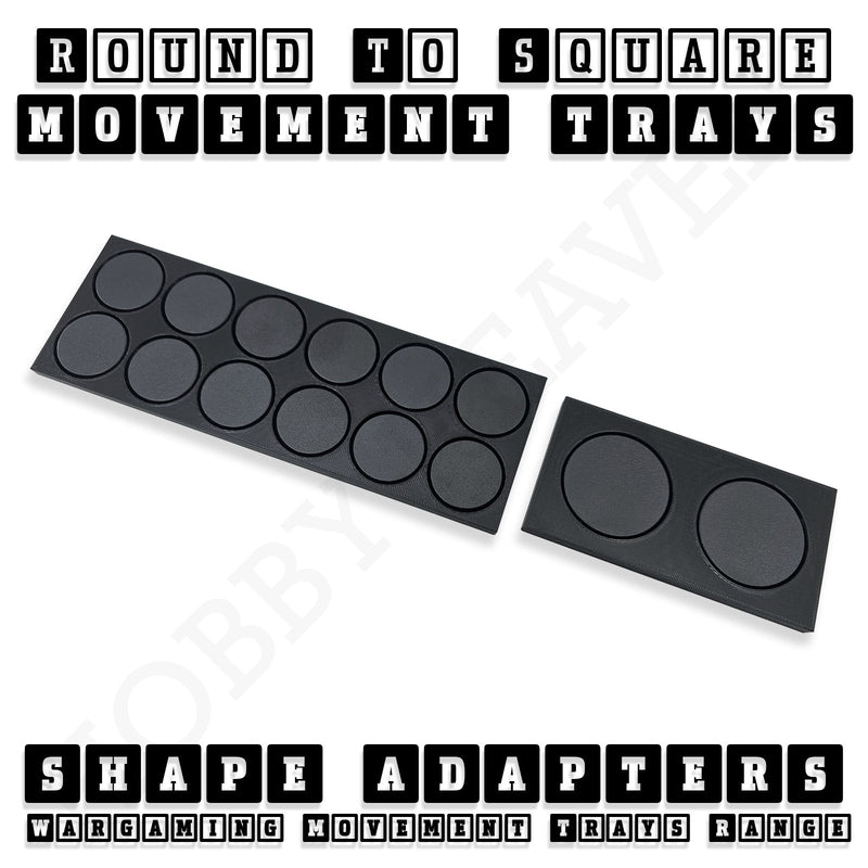 Round to Square Movement Trays Adapters for Tabletop Games - Only-Games