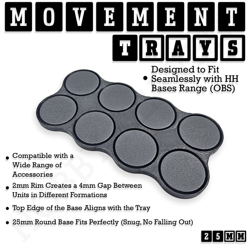 25mm Movement Trays for Tabletop Games | Waargaming | Full Range - Only-Games