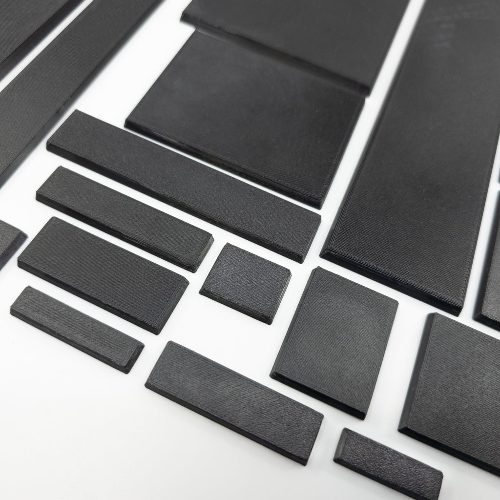 Rectangular Base Cover Rectangle Bases Range Sizes - 20x15mm to 75x25mm Small Sizes 3d Print