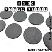'True' 60mm Round Textured Bases 3d Printed - Only-Games