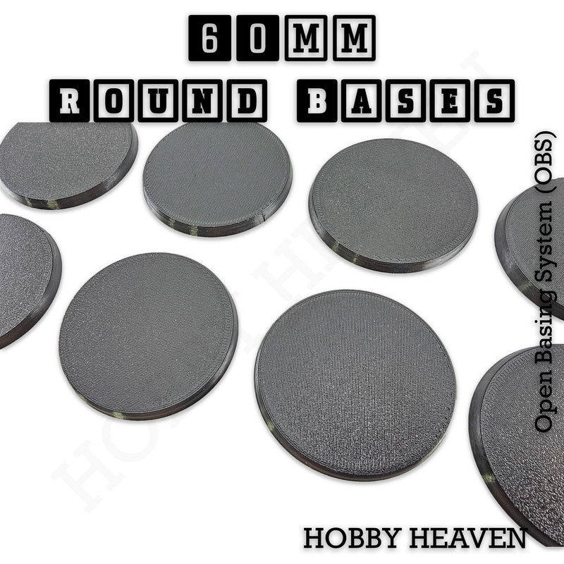 'True' 60mm Round Textured Bases 3d Printed - Only-Games