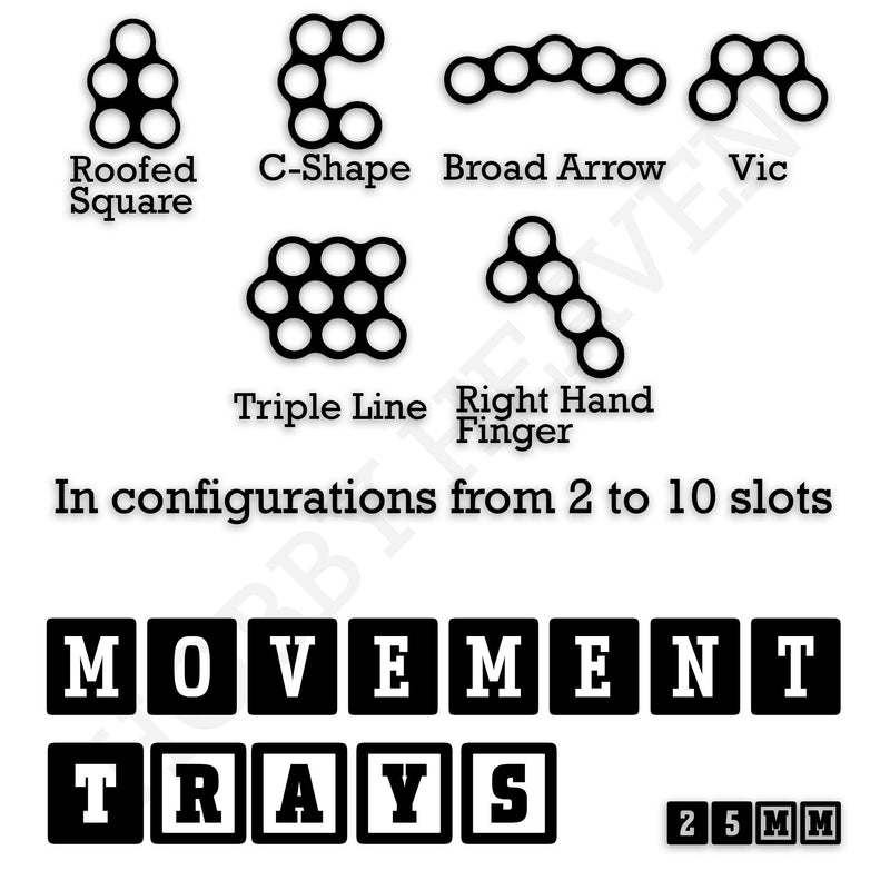 25mm Movement Trays for Tabletop Games | Waargaming | Full Range - Only-Games