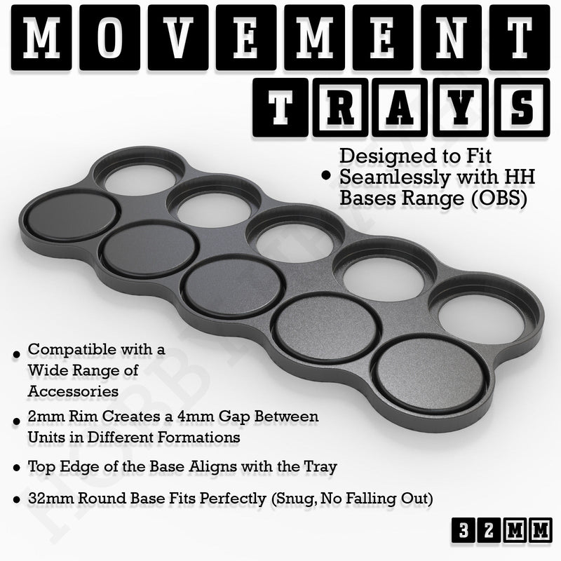 32mm Movement Trays for Tabletop Games | Compatible with Popular Miniatures | Full Range - Only-Games