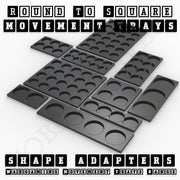 Round to Square Movement Trays Adapters for Tabletop Games - Only-Games