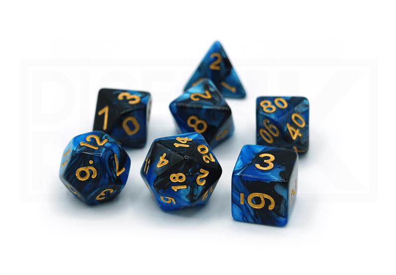 Elemental Dice | Black & Blue - Only-Games